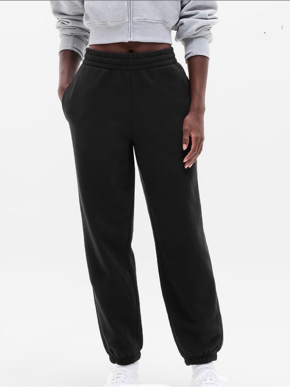 #315 NWT Athleta Forever Fleece Joggers Black Size Large